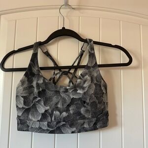 Floral Gray Sports Bra